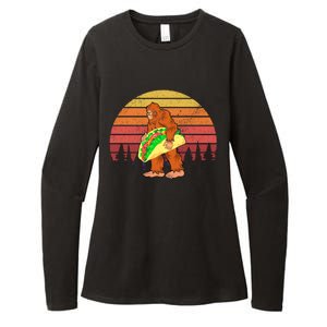 Funny Bigfoot Holding A Taco Womens CVC Long Sleeve Shirt