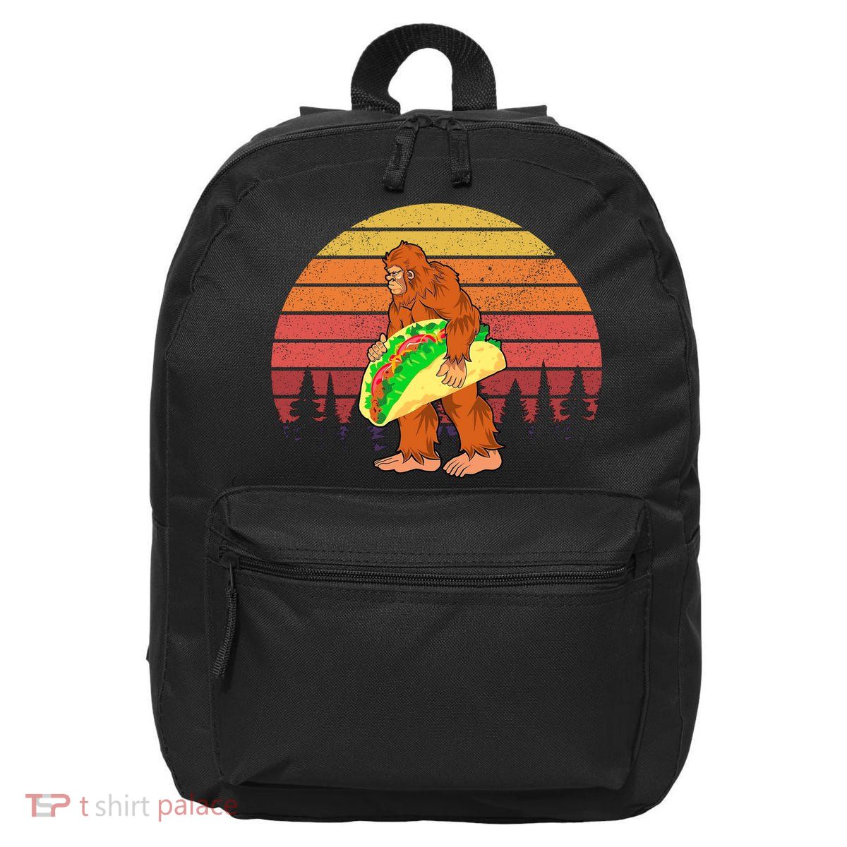Funny Bigfoot Holding A Taco 16 in Basic Backpack