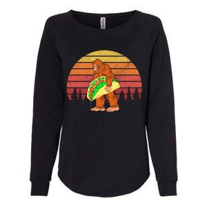 Funny Bigfoot Holding A Taco Womens California Wash Sweatshirt