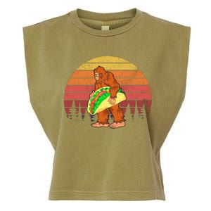 Funny Bigfoot Holding A Taco Garment-Dyed Women's Muscle Tee