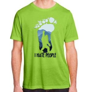 Funny Bigfoot I Hate People Adult ChromaSoft Performance T-Shirt