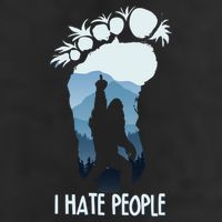 Funny Bigfoot I Hate People 7 Panel Mesh Trucker Snapback Hat