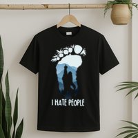 Funny Bigfoot I Hate People T-Shirt