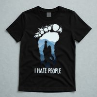 Funny Bigfoot I Hate People T-Shirt