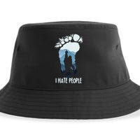 Funny Bigfoot I Hate People Sustainable Bucket Hat