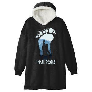 Funny Bigfoot I Hate People Hooded Wearable Blanket