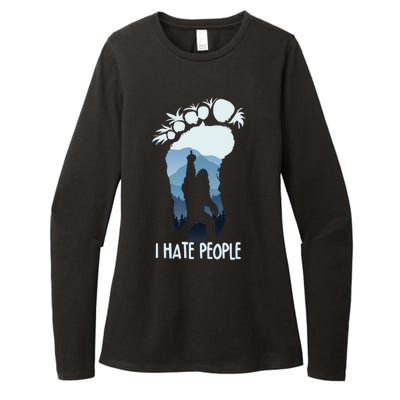 Funny Bigfoot I Hate People Womens CVC Long Sleeve Shirt