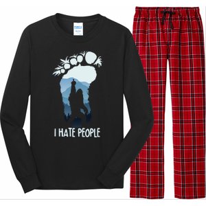 Funny Bigfoot I Hate People Long Sleeve Pajama Set