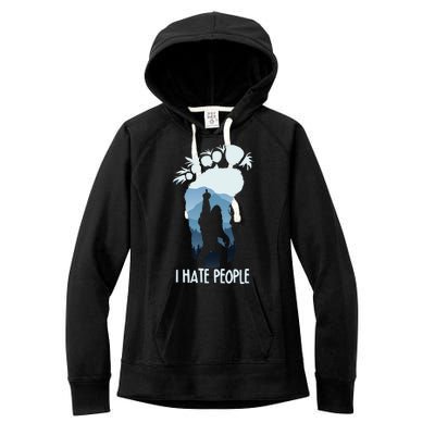 Funny Bigfoot I Hate People Women's Fleece Hoodie