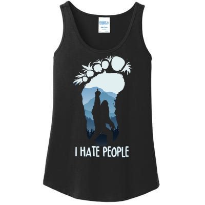 Funny Bigfoot I Hate People Ladies Essential Tank