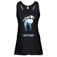 Funny Bigfoot I Hate People Ladies Essential Flowy Tank