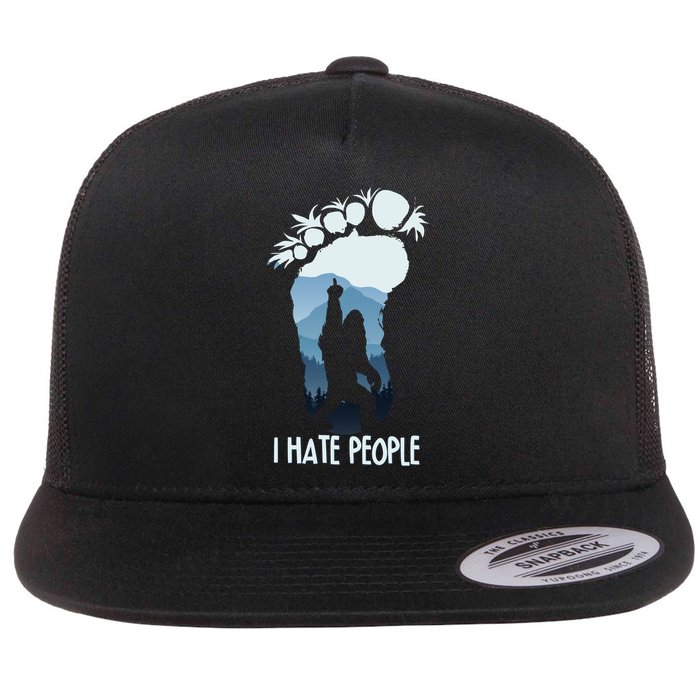 Funny Bigfoot I Hate People Flatbill Hat