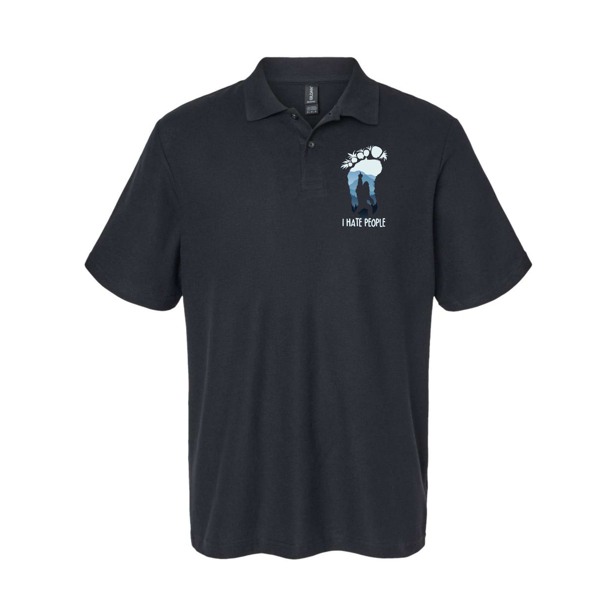 Funny Bigfoot I Hate People Polo