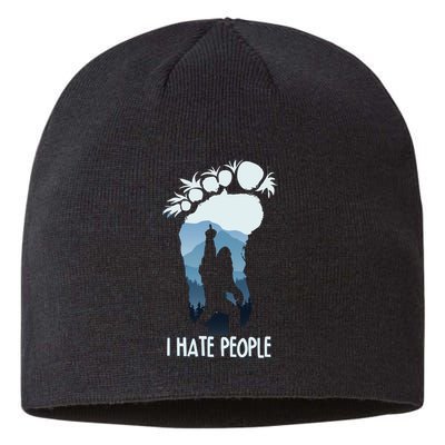 Funny Bigfoot I Hate People Sustainable Beanie