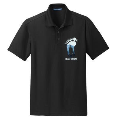 Funny Bigfoot I Hate People Dry Zone Grid Polo