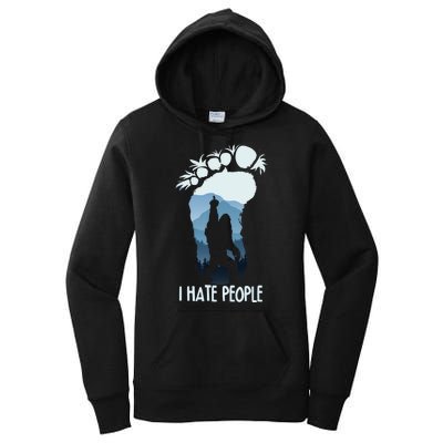 Funny Bigfoot I Hate People Women's Pullover Hoodie