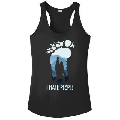 Funny Bigfoot I Hate People Ladies PosiCharge Competitor Racerback Tank