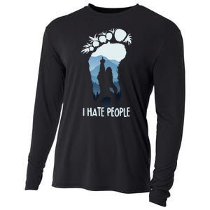 Funny Bigfoot I Hate People Cooling Performance Long Sleeve Crew