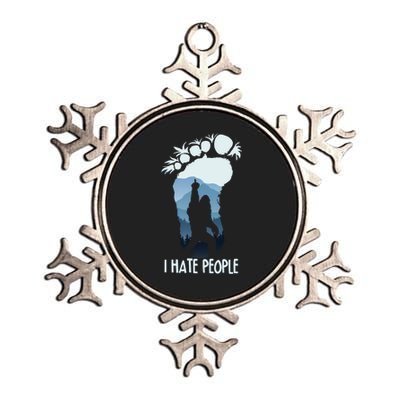 Funny Bigfoot I Hate People Metallic Star Ornament