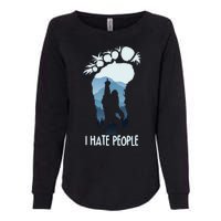 Funny Bigfoot I Hate People Womens California Wash Sweatshirt