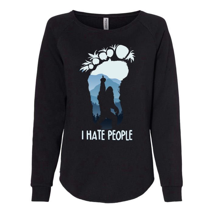 Funny Bigfoot I Hate People Womens California Wash Sweatshirt