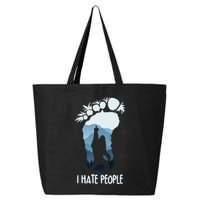 Funny Bigfoot I Hate People 25L Jumbo Tote