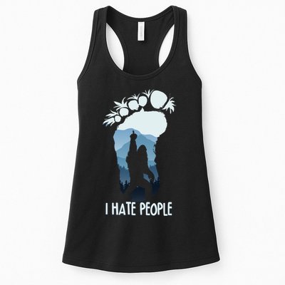 Funny Bigfoot I Hate People Womens Tank Top