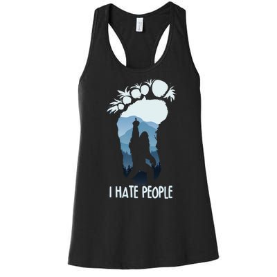 Funny Bigfoot I Hate People Women's Racerback Tank