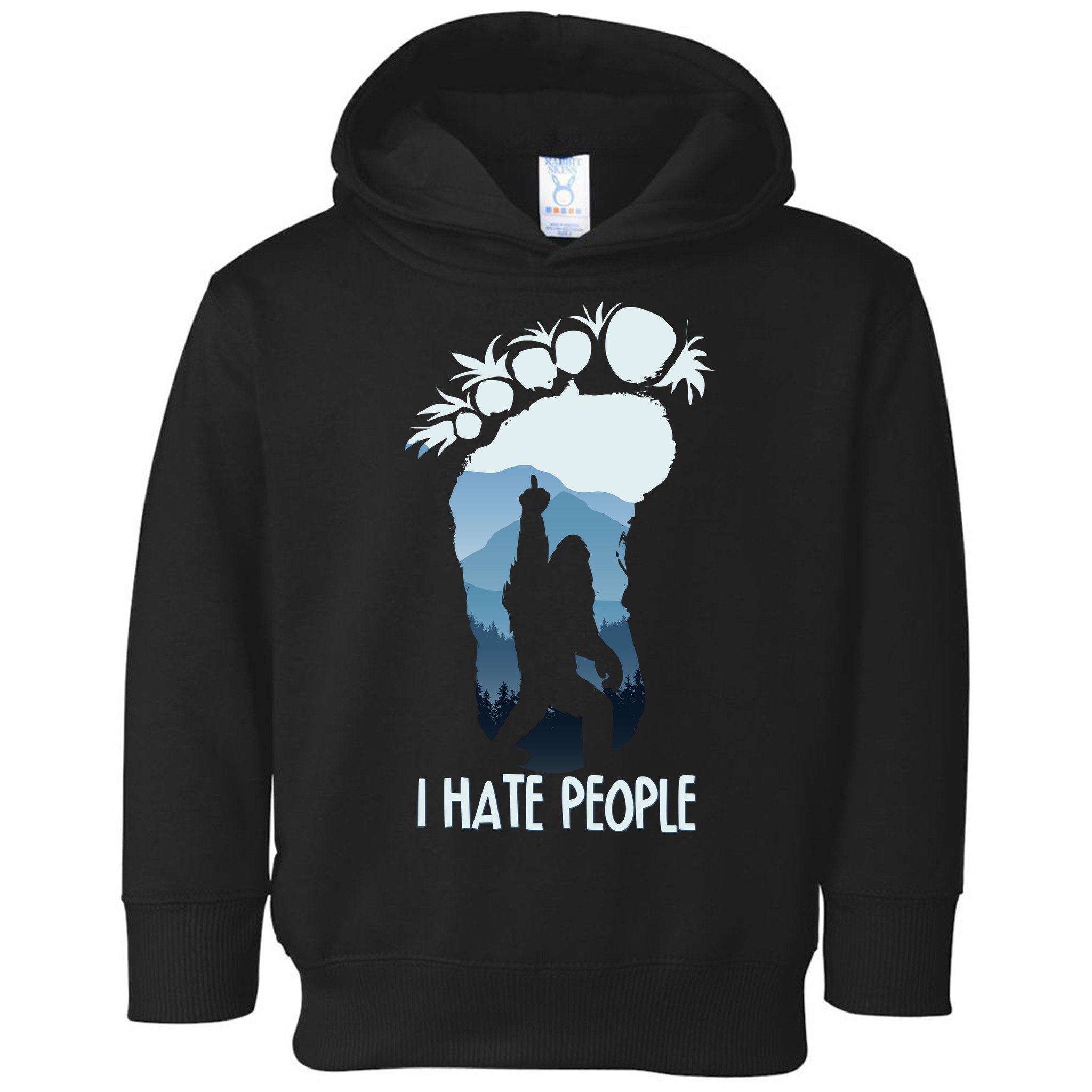 Funny Bigfoot I Hate People Toddler Hoodie