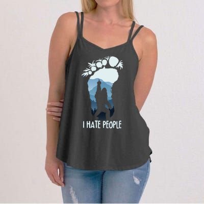 Funny Bigfoot I Hate People Women's Strappy Tank