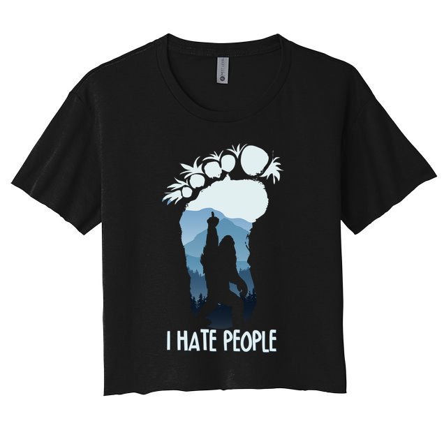 Funny Bigfoot I Hate People Crop Top
