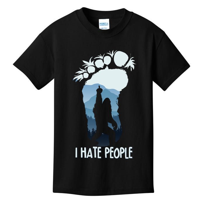 Funny Bigfoot I Hate People Kids T-Shirt