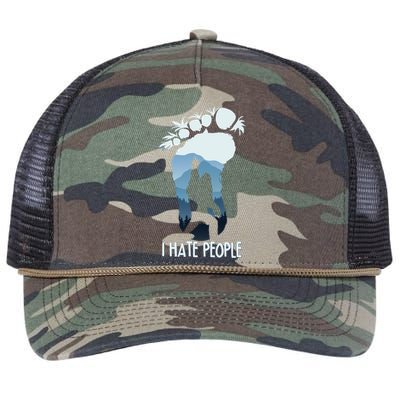 Funny Bigfoot I Hate People Retro Rope Trucker Hat Cap