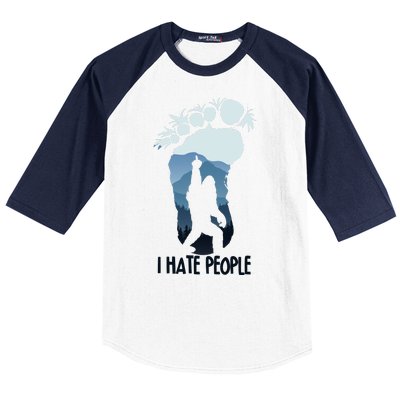 Funny Bigfoot I Hate People Baseball Sleeve Shirt