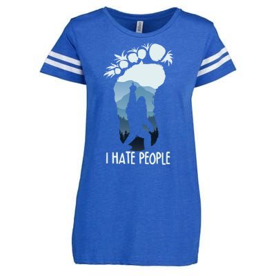 Funny Bigfoot I Hate People Enza Ladies Jersey Football T-Shirt