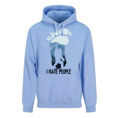 Funny Bigfoot I Hate People Unisex Surf Hoodie