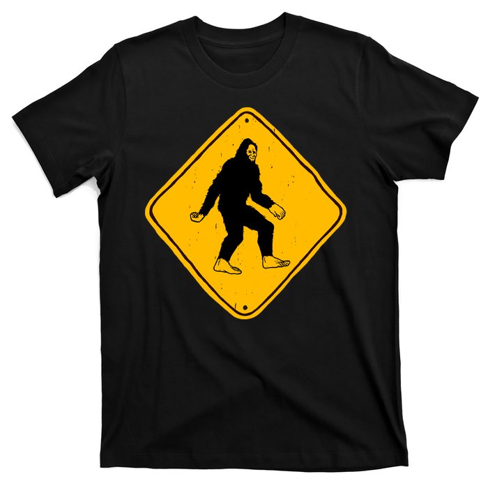 Funny Bigfoot Road Sign T-Shirt