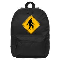 Funny Bigfoot Road Sign 16 in Basic Backpack