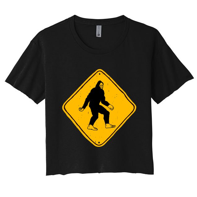 Funny Bigfoot Road Sign Crop Top