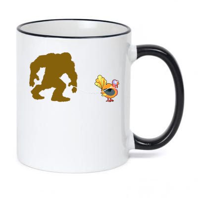 Funny Bigfoot Thanksgiving Turkey 11oz Black Color Changing Mug