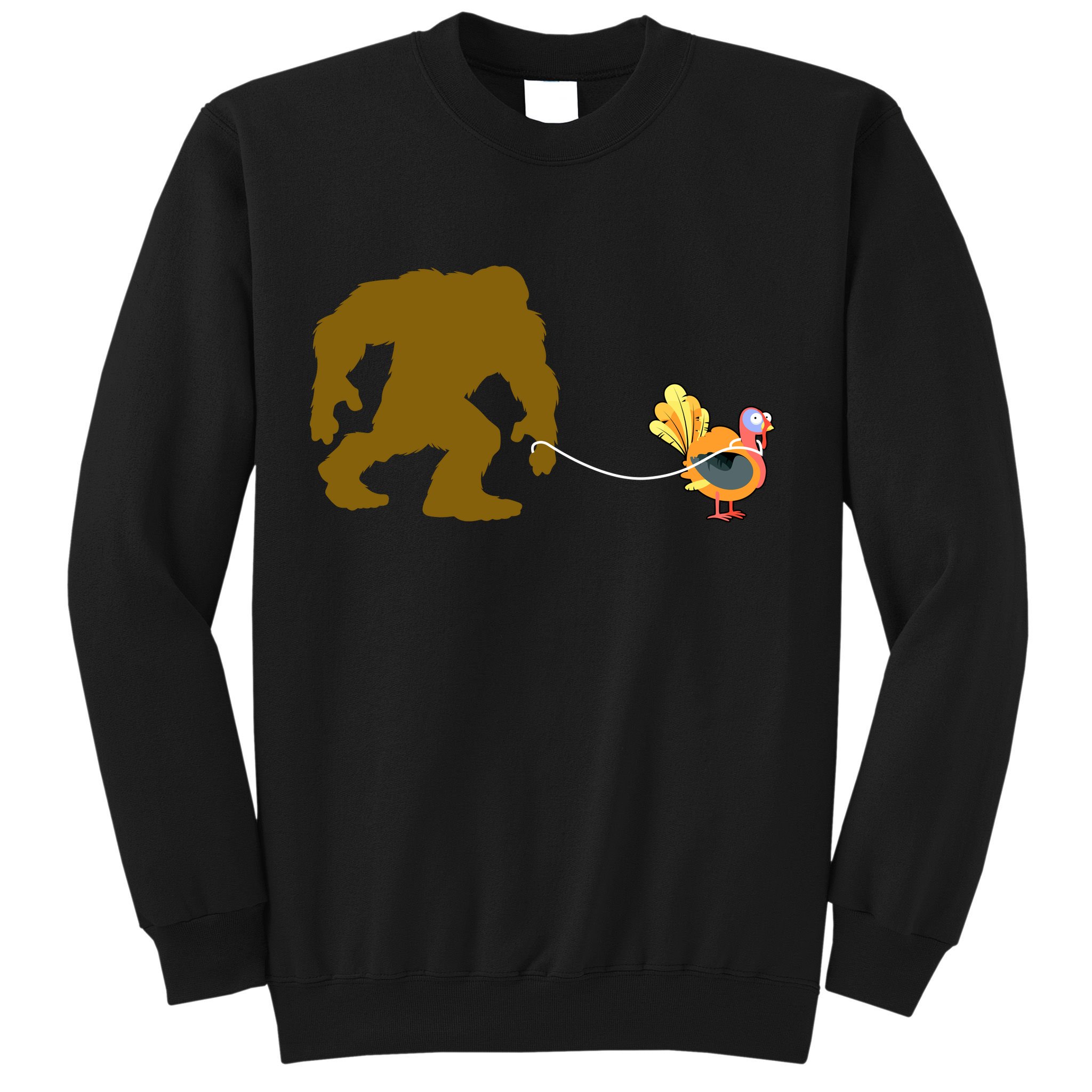Funny Bigfoot Thanksgiving Turkey Sweatshirt