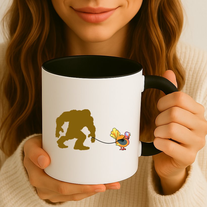 Funny Bigfoot Thanksgiving Turkey Mug