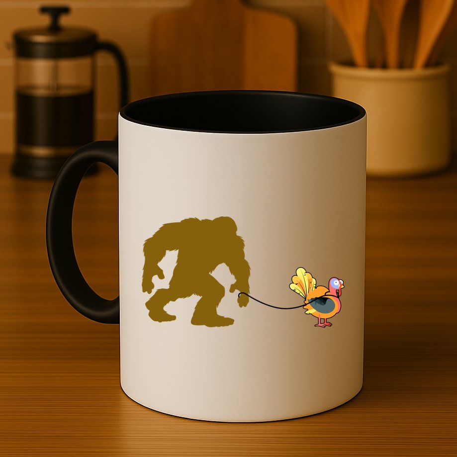 Funny Bigfoot Thanksgiving Turkey Mug