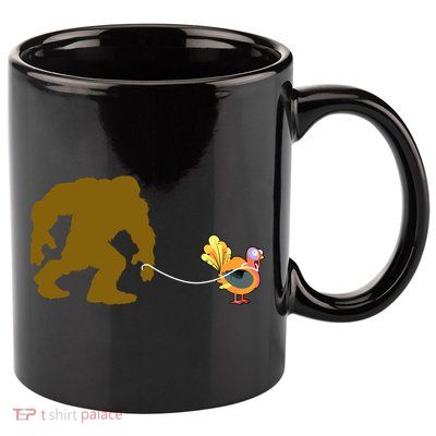 Funny Bigfoot Thanksgiving Turkey 11oz C Handle Ceramic Mug
