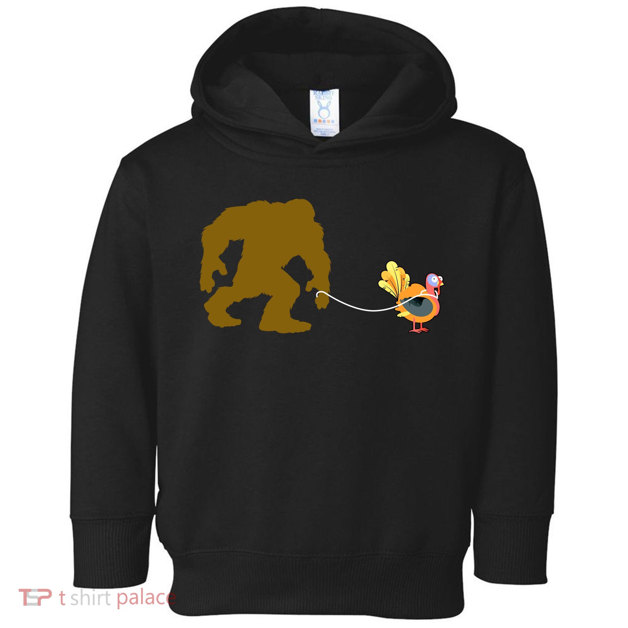 Funny Bigfoot Thanksgiving Turkey Toddler Hoodie