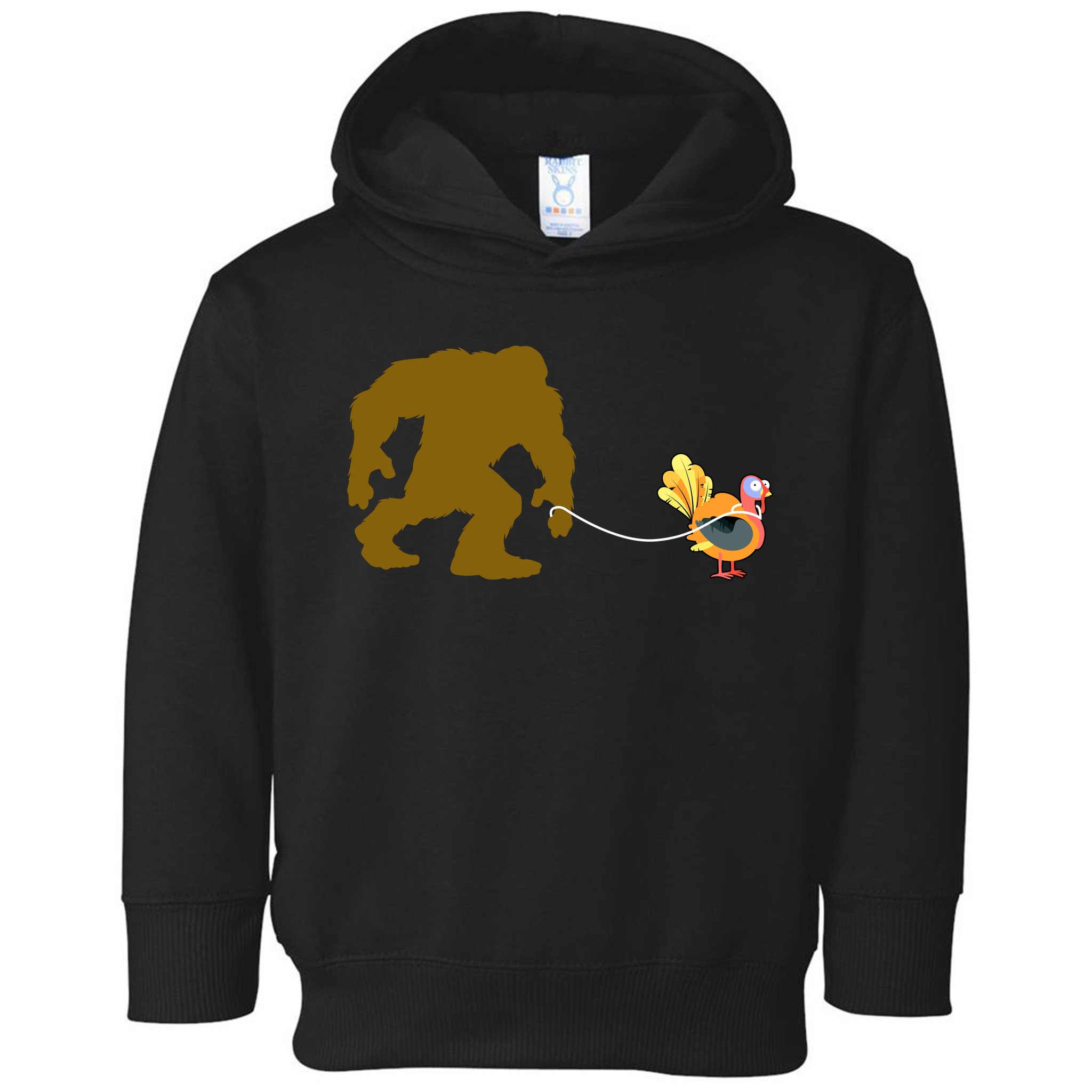 Funny Bigfoot Thanksgiving Turkey Toddler Hoodie