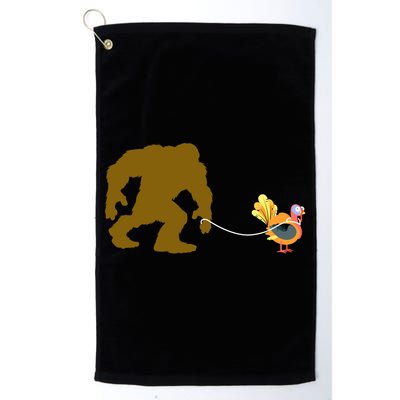 Funny Bigfoot Thanksgiving Turkey Golf Towel