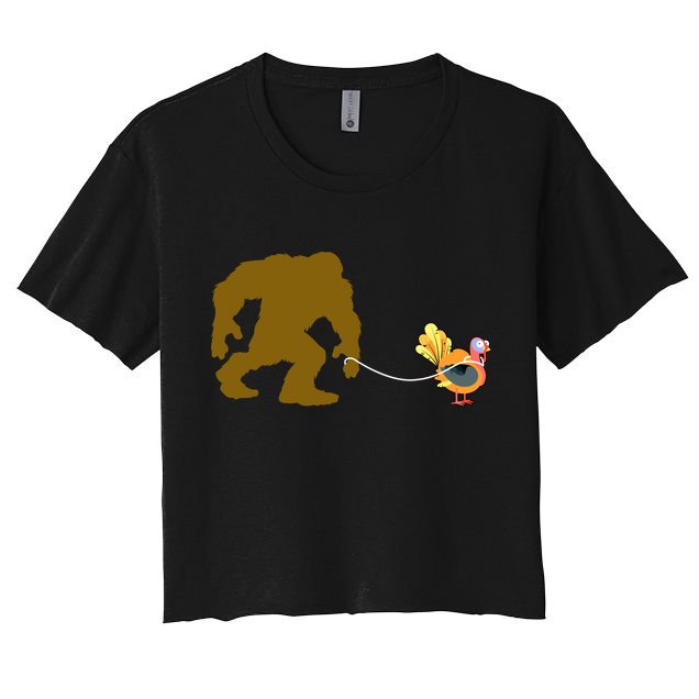 Funny Bigfoot Thanksgiving Turkey Crop Top