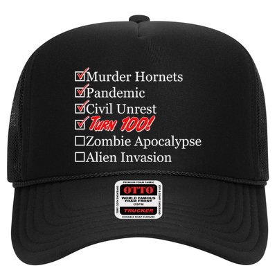 Funny Birthday In Quarantine Checklist 100th Birthday Trucker Hat