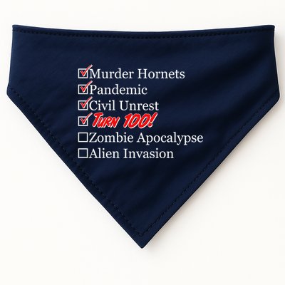 Funny Birthday In Quarantine Checklist 100th Birthday USA-Made Doggie Bandana